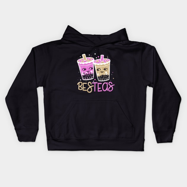 Bes-Teas - Funny Bubble Tea BFF Bestie Cute Kawaii Kids Hoodie by Shirtbubble